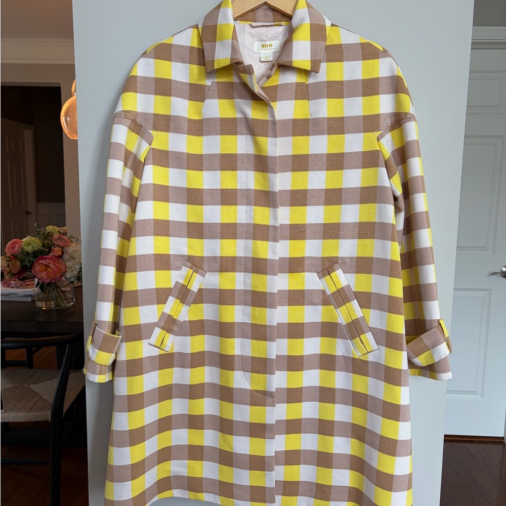 Maeve Yellow Gingham Swing Coat,‎ NWT